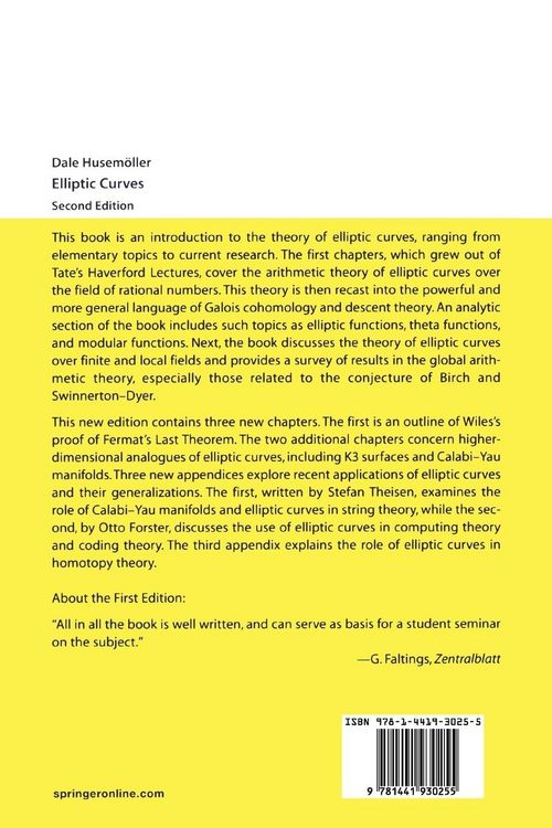 Produktbild: Elliptic Curves