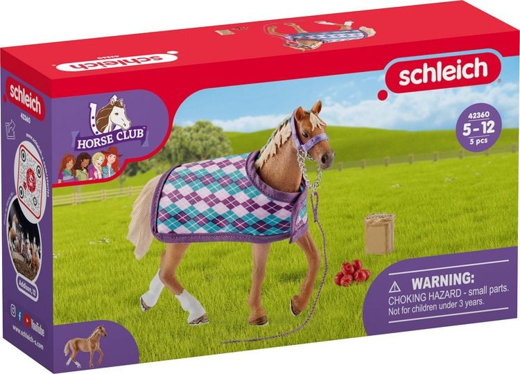 Produktbild: Schleich 42360 - Horse Club, Englisches Vollblut mit Decke, Pferd