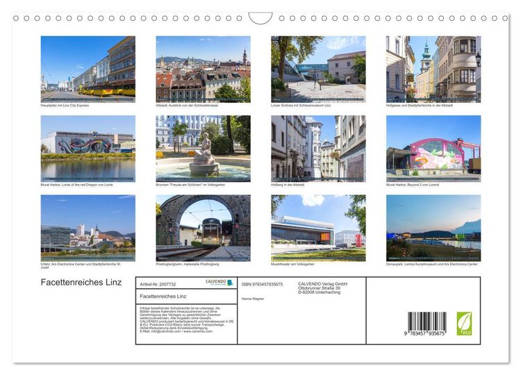 Produktbild: Facettenreiches Linz (Wandkalender 2026 DIN A3 quer), CALVENDO Monatskalender