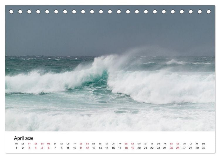 Produktbild: Naturschauspiel Wellen (Tischkalender 2026 DIN A5 quer), CALVENDO Monatskalender