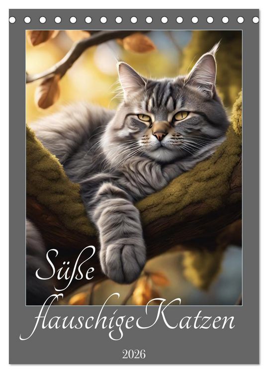 Produktbild: S&uuml;&szlig;e flauschige Katzen (Tischkalender 2026 DIN A5 hoch), CALVENDO Monatskalender