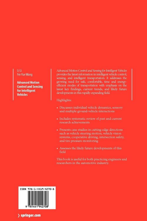 Produktbild: Advanced Motion Control and Sensing for Intelligent Vehicles