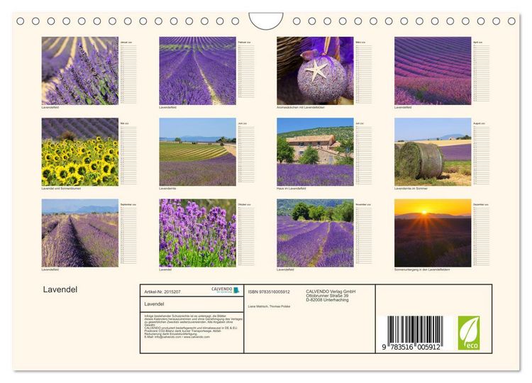 Produktbild: Lavendel (Wandkalender 2026 DIN A4 quer), CALVENDO Monatskalender