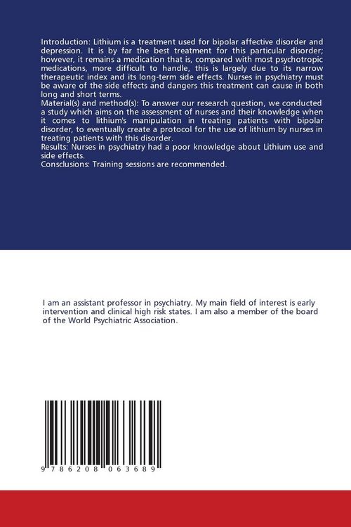 Produktbild: Role of nurses in the initiation and surveillance of Lithium treatment