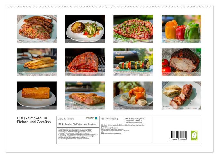Produktbild: BBQ - Smoker F&uuml;r Fleisch und Gem&uuml;se (hochwertiger Premium Wandkalender 2026 DIN A2 quer), Kunstdruck in Hochglanz