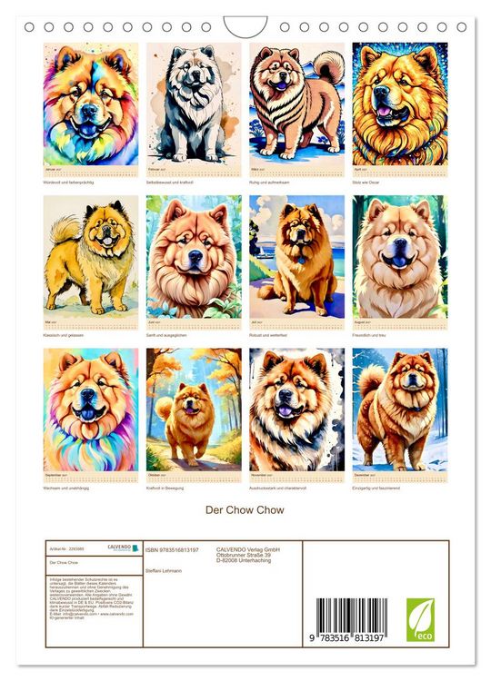 Produktbild: Der Chow Chow (Wandkalender 2027 DIN A4 hoch), CALVENDO Monatskalender