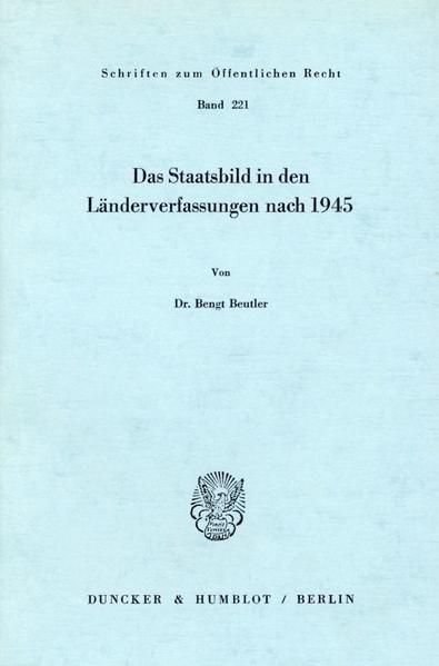 Produktbild: Das Staatsbild in den L&auml;nderverfassungen nach 1945.