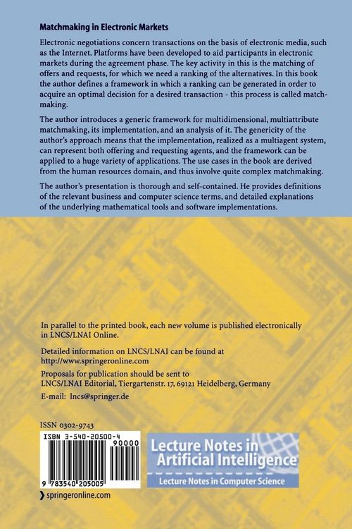 Produktbild: Matchmaking in Electronic Markets