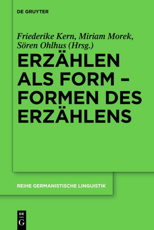 Produktbild: Erz&auml;hlen als Form &ndash; Formen des Erz&auml;hlens