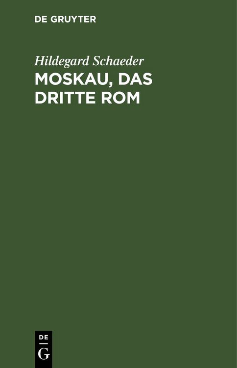 Produktbild: Moskau, das Dritte Rom