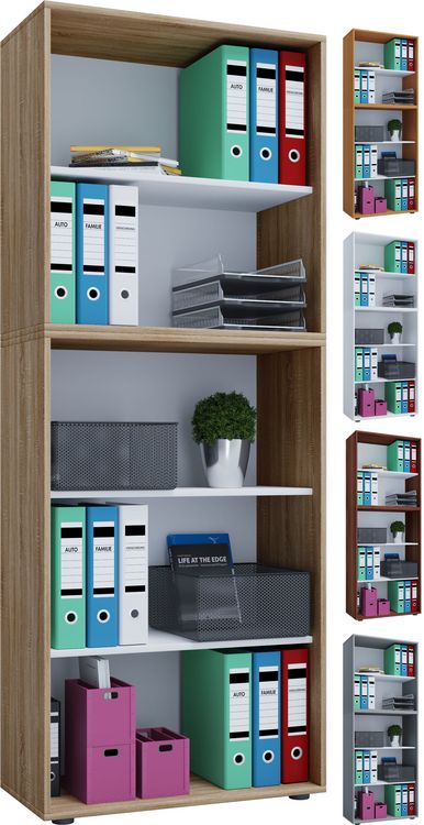 Produktbild: Holz B&uuml;ro Regal B&uuml;cher Ordner Aktenregal Lona 5f