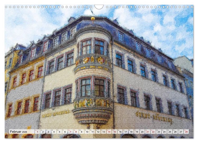 Produktbild: Gera gesehen mit Pinsel und &Ouml;l (Wandkalender 2026 DIN A3 quer), CALVENDO Monatskalender