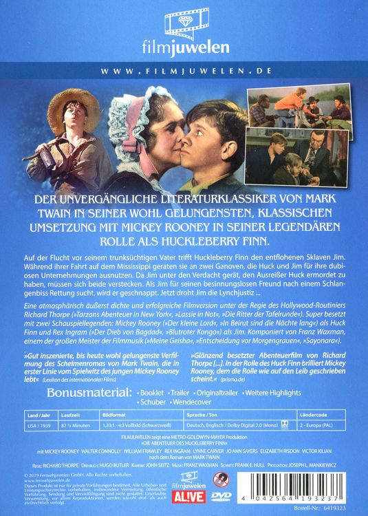 Produktbild: Die Abenteuer des Huckleberry Finn (Filmjuwelen)