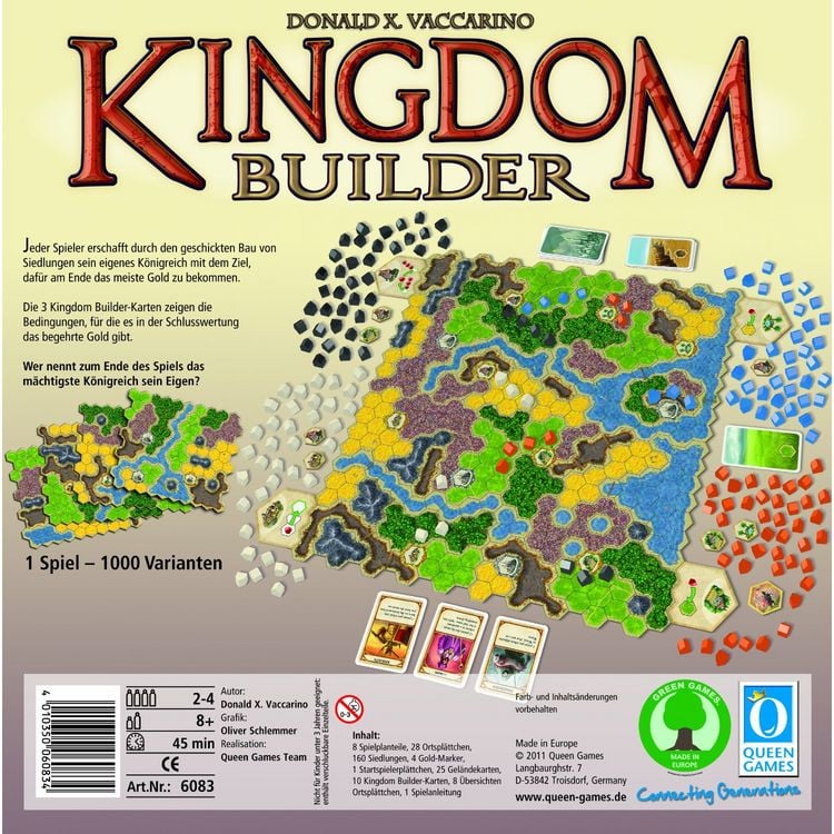 Produktbild: Queen Games - Kingdom Builder - Bau Dein K&ouml;nigreich - Spiel des Jahres 2012