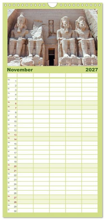 Produktbild: Familienplaner 2027 - &Auml;gypten - Im Land der Pyramiden mit 5 Spalten (Wandkalender, 21 x 45 cm) CALVENDO