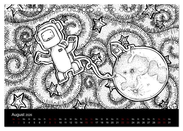 Produktbild: Bezaubernde Mini-Monster - Ein Ausmal-Kalender (Tischkalender 2026 DIN A5 quer), CALVENDO Monatskalender