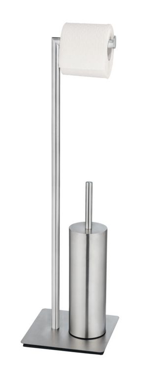 Produktbild: Stand WC-Garnitur Mod. Recco Edelstahl satiniert, WC-B&uuml;rste mit Silikon-B&uuml;rstenkopf