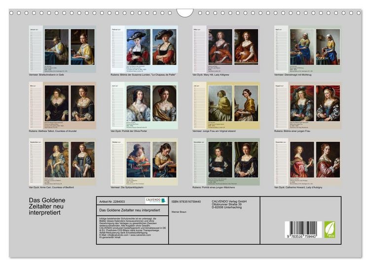 Produktbild: Das Goldene Zeitalter neu interpretiert (Wandkalender 2027 DIN A3 quer), CALVENDO Monatskalender