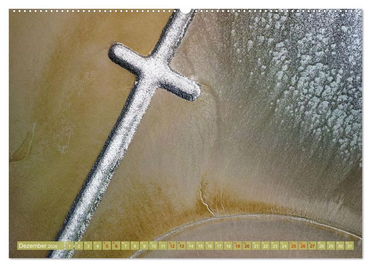 Produktbild: neunziggrad I photoart: das wattenmeer von oben (hochwertiger Premium Wandkalender 2026 DIN A2 quer), Kunstdruck in Hochglanz