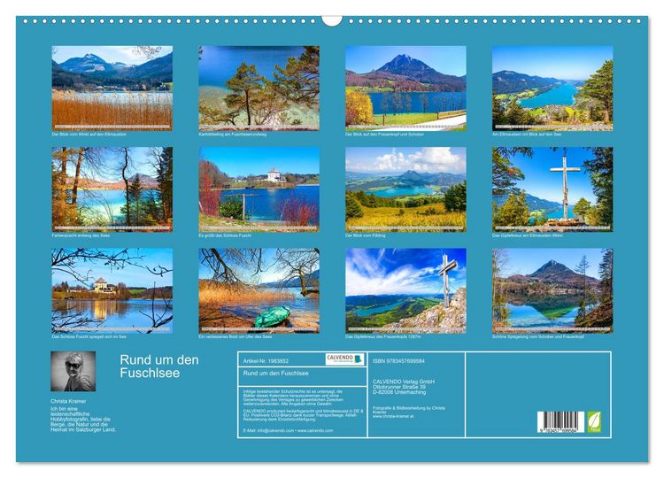 Produktbild: Rund um den Fuschlsee (Wandkalender 2026 DIN A2 quer), CALVENDO Monatskalender