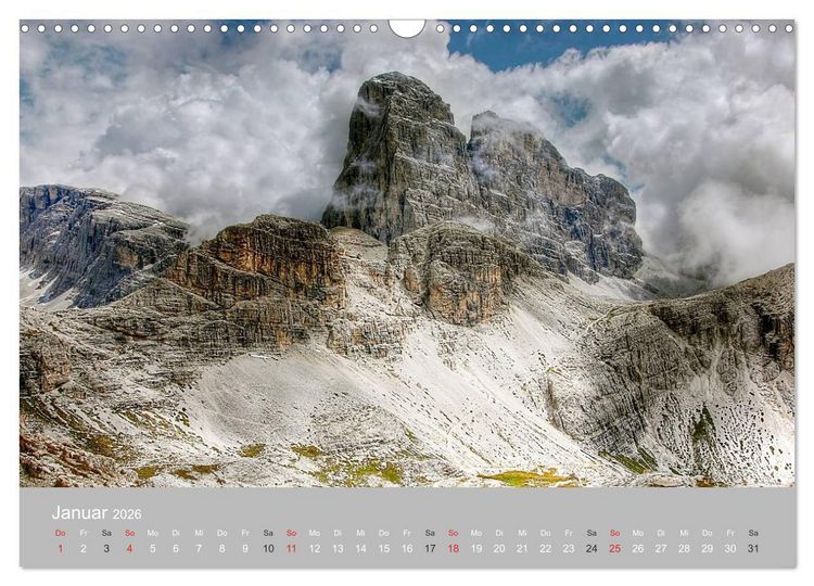 Produktbild: Giganten der Dolomiten - Die Dreitausender (Wandkalender 2026 DIN A3 quer), CALVENDO Monatskalender