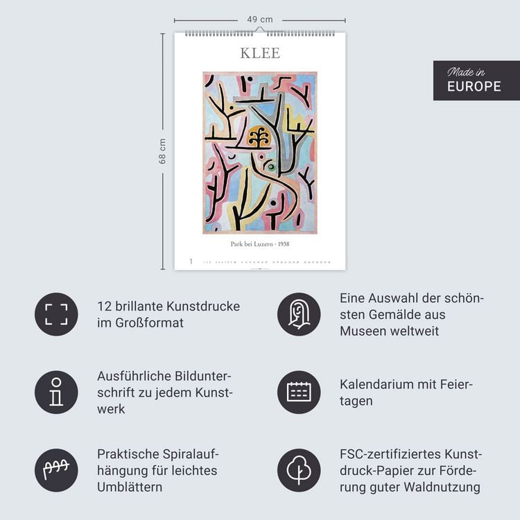 Produktbild: Poster Art Kalender 2027 - Monet Van Gogh Matisse Klee