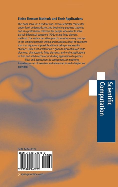 Produktbild: Finite Element Methods and Their Applications