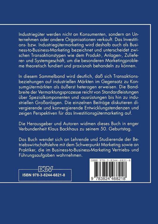 Produktbild: Entwicklungen des Investitionsg&uuml;termarketing