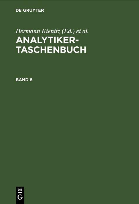 Produktbild: Analytiker-Taschenbuch. Band 6