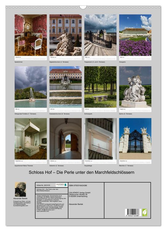Produktbild: Schloss Hof &ndash; Die Perle unter den Marchfeldschl&ouml;ssern (Wandkalender 2026 DIN A2 hoch), CALVENDO Monatskalender