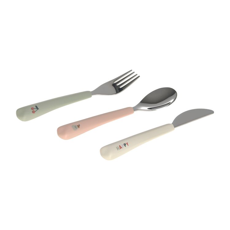 Produktbild: Cutlery with Silicone Handle 3 pcs Happy Fruits