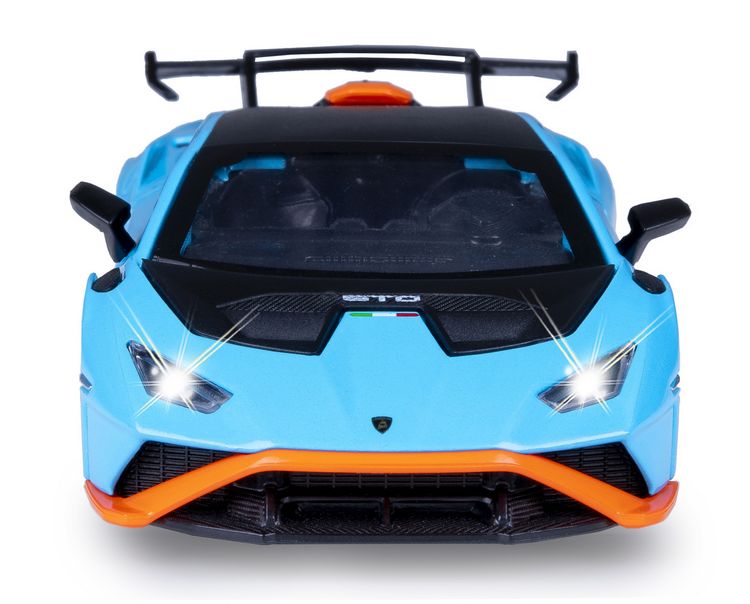Produktbild: Lamborghini Hurac&aacute;n STO Diecast 1:32 blau inkl. Knopfzellen