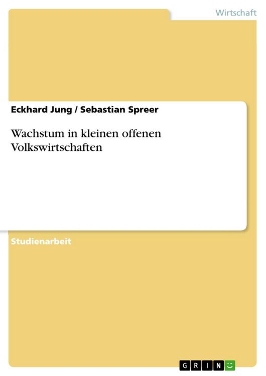 Produktbild: Wachstum in kleinen offenen Volkswirtschaften