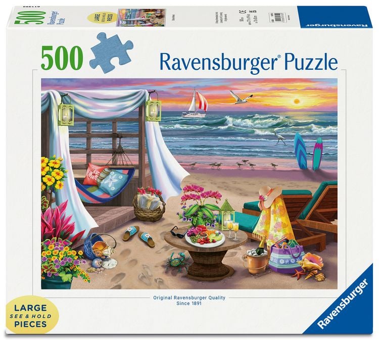 Produktbild: Erwachsenenpuzzle 500 Large Pieces - Die Oase am Strand