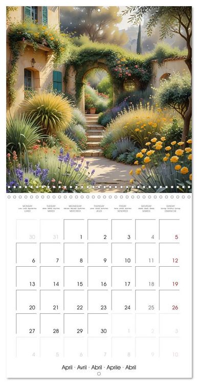 Produktbild: Paysages et jardins &ndash; Aquarelles impressionnistes (Calendrier mural carr&eacute; 2026 30x30 cm) Calendrier double avec une page pour vos prises de notes