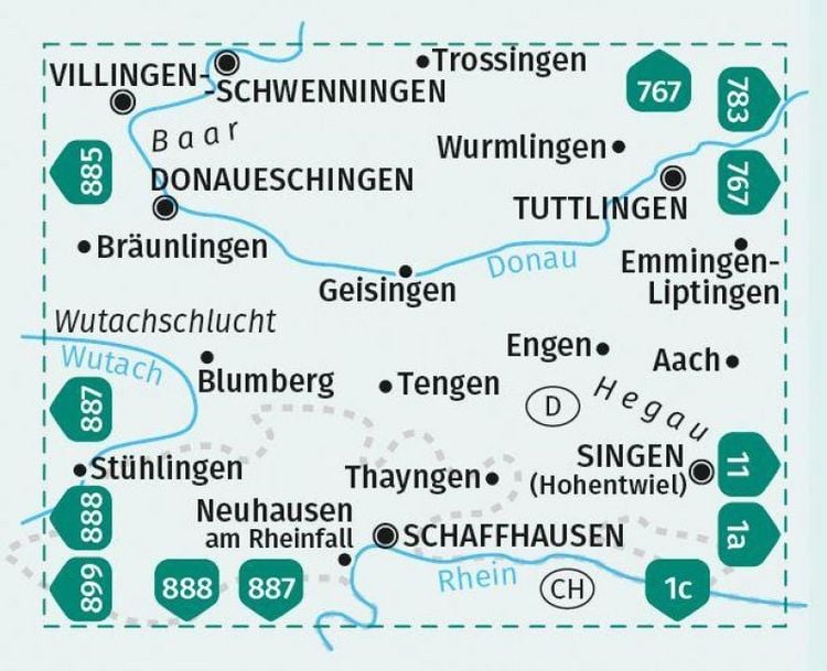 Produktbild: KOMPASS Wanderkarte 895 Donaueschingen, Baar, Hegau 1:35.000