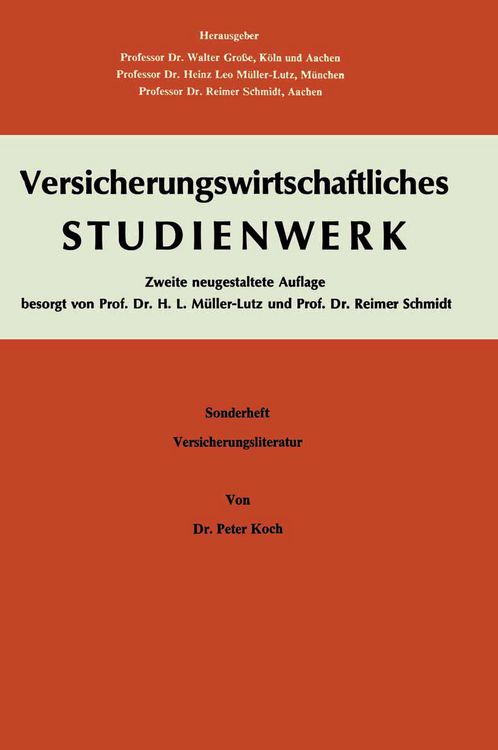 Produktbild: Koch, P: Einf&uuml;hrung in das Versicherungs-Schrifttum