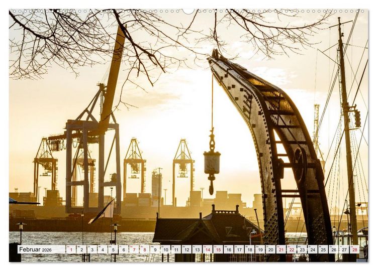 Produktbild: Moin Hamburg - Durch das Jahr an der Elbe (hochwertiger Premium Wandkalender 2026 DIN A2 quer), Kunstdruck in Hochglanz