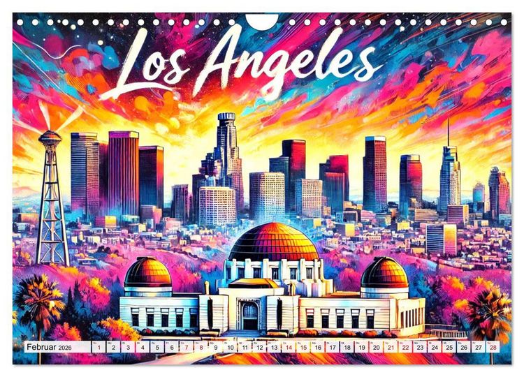Produktbild: Stadtansichten der USA in Tusche (Wandkalender 2026 DIN A4 quer), CALVENDO Monatskalender
