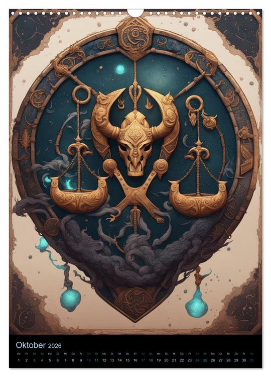 Produktbild: Sternzeichen Nordische Mythology (Wandkalender 2026 DIN A3 hoch), CALVENDO Monatskalender