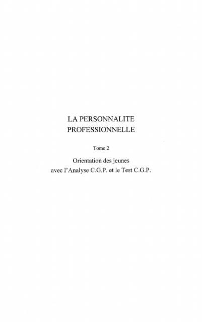 Produktbild: Personnalite professionnelle t. 2