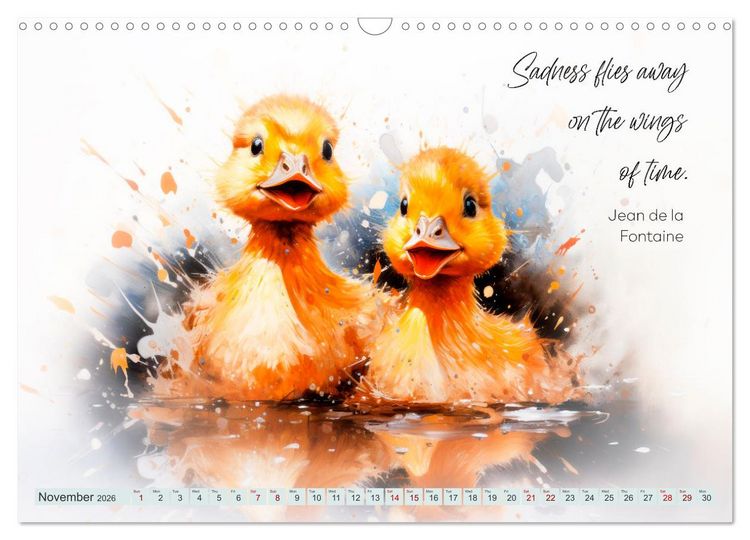 Produktbild: MOTIVATION Sayings with cute animal cubs (Wall Calendar 2026 DIN A3 landscape), CALVENDO 12 Month Wall Calendar