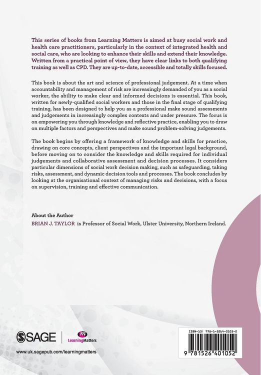 Produktbild: Decision Making, Assessment and Risk in Social Work