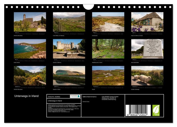 Produktbild: Unterwegs in Irland (Wandkalender 2026 DIN A4 quer), CALVENDO Monatskalender
