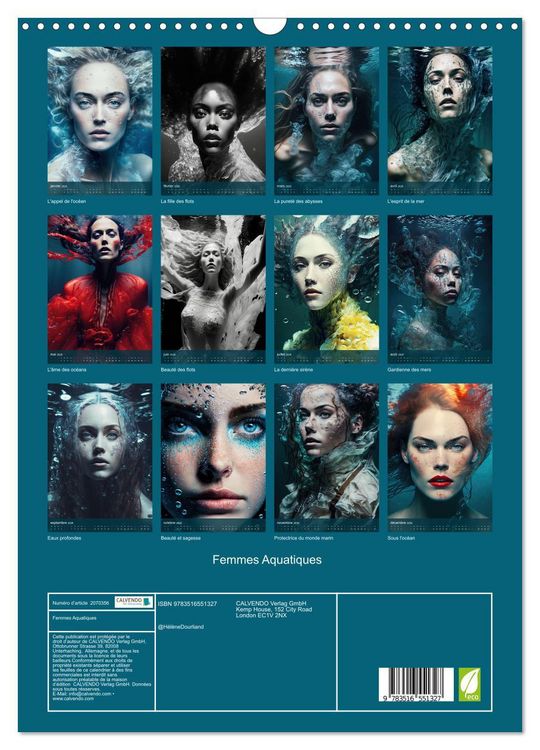 Produktbild: Femmes Aquatiques (Calendrier mural 2026 DIN A3 horizontal), CALVENDO calendrier mensuel