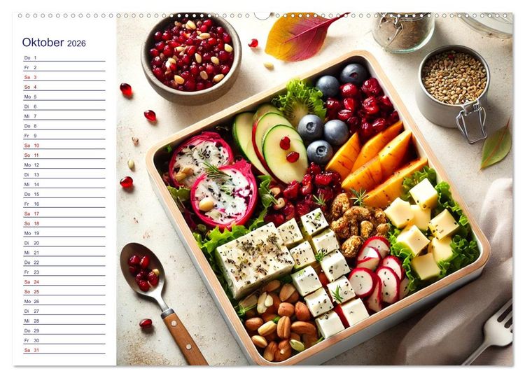 Produktbild: Lunchpaket Love - Einfach, lecker, gesund (hochwertiger Premium Wandkalender 2026 DIN A2 quer), Kunstdruck in Hochglanz