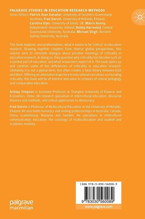 Produktbild: The Meaning of Criticality in Education Research