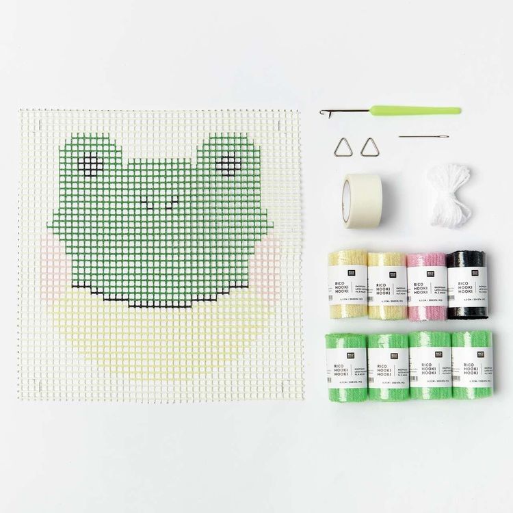 Produktbild: Rico Hooki Hooki, Kn&uuml;pfset, Frosch, Wandbehang, 24x24cm