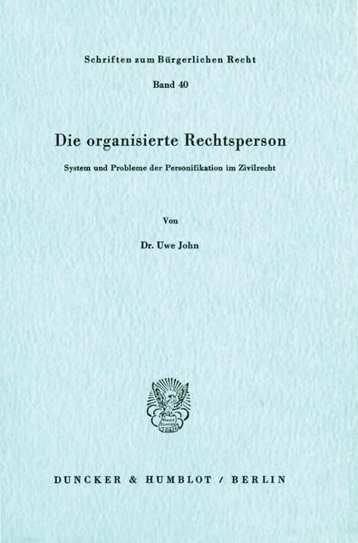 Produktbild: Die organisierte Rechtsperson.