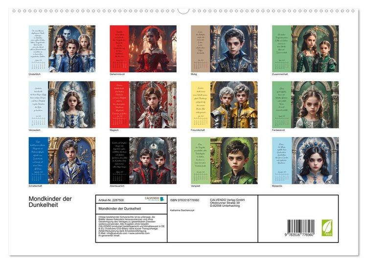 Produktbild: Mondkinder der Dunkelheit (hochwertiger Premium Wandkalender 2027 DIN A2 quer), Kunstdruck in Hochglanz